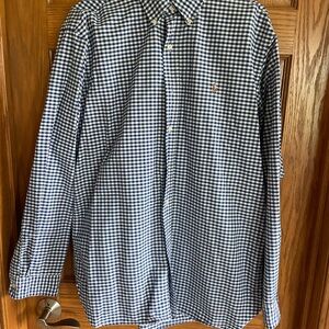Ralph Lauren Blue and White Gingham Casual Button Down Shirt